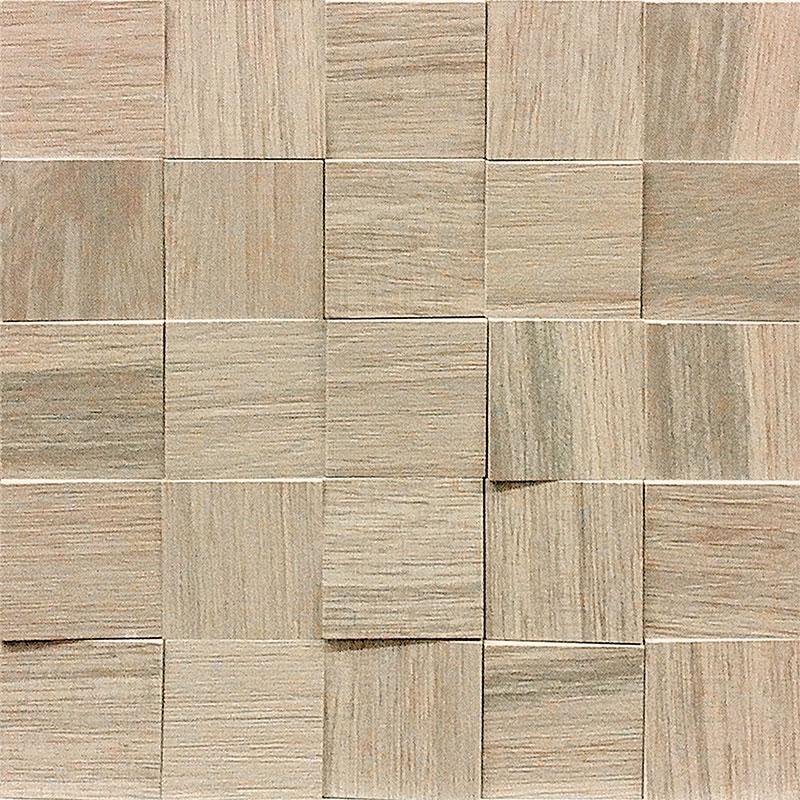 Creative Design WOODEN TILE WOODEN ALMOND MOSAICO 3D INCLINATO 30x30 Matt